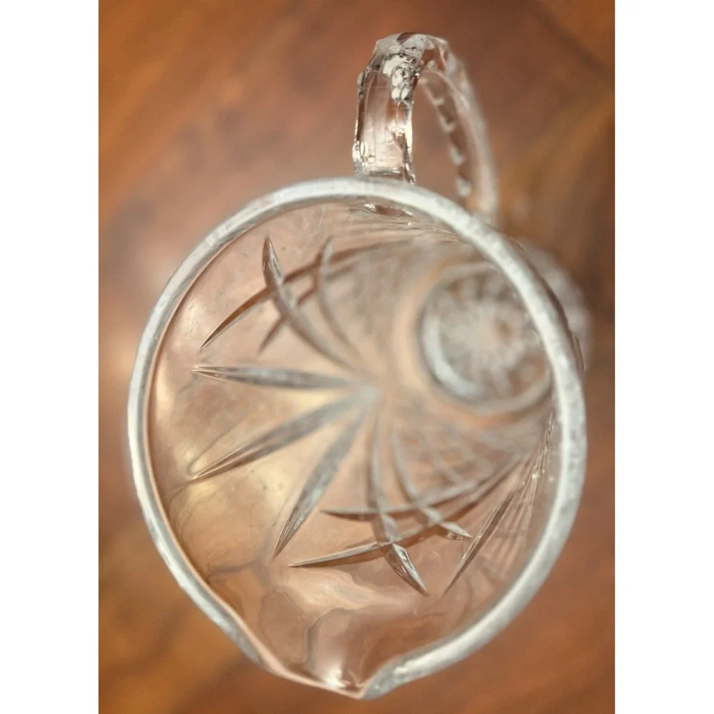 Masquerade by Cristal D'Arques Blown‎ Cut Glass Pitcher Textured Handle 50 Oz